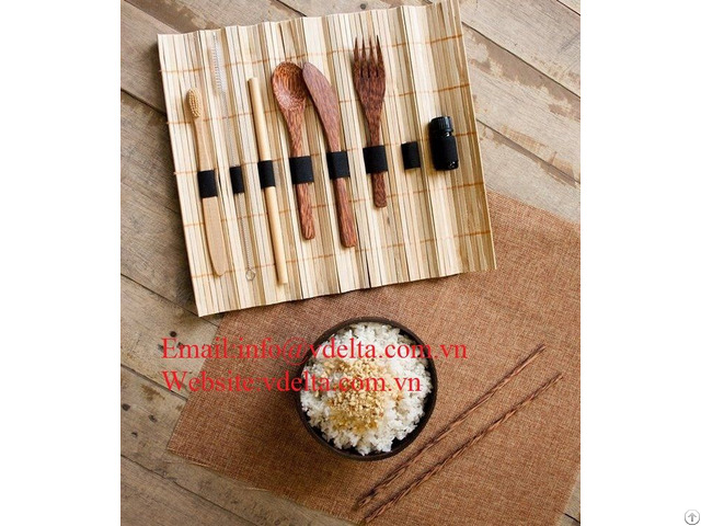 High Quality Coconut Wooden Cutlery Vdelta