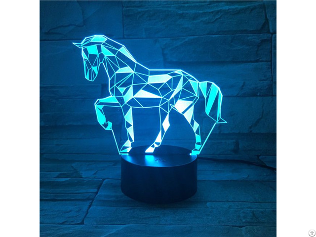 Amazing Customized Color Changing Lucky Unicorn Design Lamp 3d Visual Led Night Light