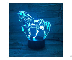 Amazing Customized Color Changing Lucky Unicorn Design Lamp 3d Visual Led Night Light