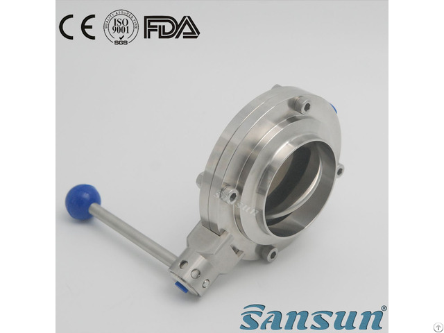 Food Grade Stainless Steel Pharmacy Using Sanitary Butterfly Valve