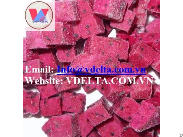 Frozen Dragon Fruit Dice Product Of Vietnam