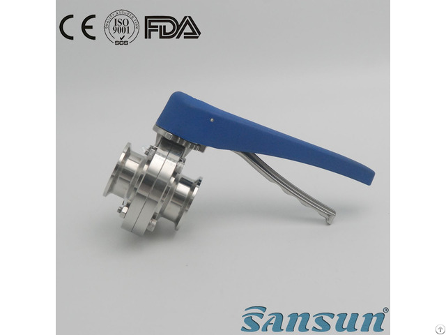 Stainless Steel Manual Multi Position Plastic Handle Clamp Butterfly Valve For Sanitary Industry