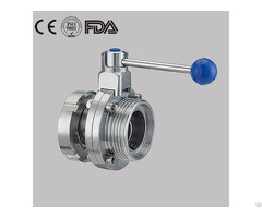 Hygienic Manual Nut Male Sanitary Butterfly Valve Stainless Steel