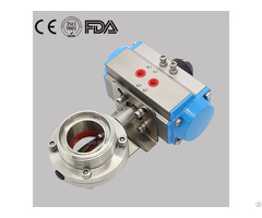 Sanitary Stainless Steel Hygienic Pneumatic Electric Threaded Butterfly Valve With Aluminum Actuator