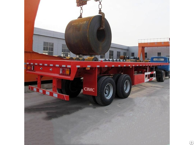 Cimc Bogie Suspension Flatbed Container Trailer