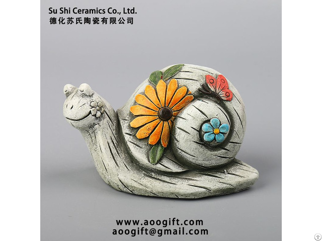 Polyresin Crafts Snail Figurine For Garden Ornament