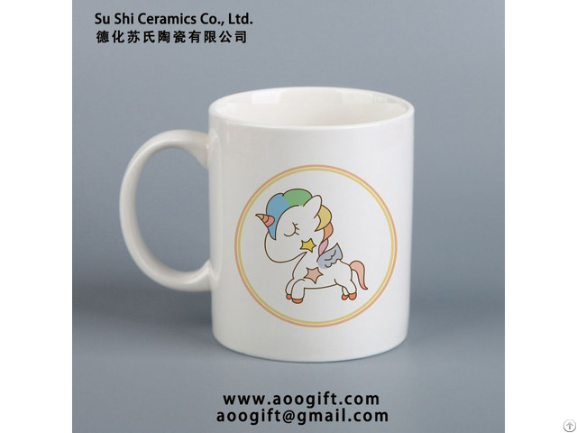 Advertising Gift Custom Logo Tea Coffee Latte 11oz 330ml Ceramic Cup With Saucer And Handle