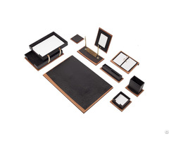Star Lux Leather Desk Set 12 Accessories
