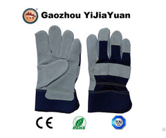 Cow Split Leather Working Hand Gloves With Ce