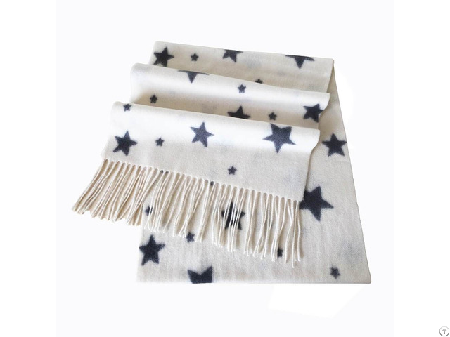 Star Print Cashmere Scarf Women