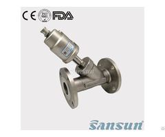 Sanitary Flange Angle Seat Valve With Pneumatic Actuator