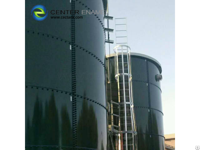 Glass Lined Steel Tank With Double Membrane Roof For Biogas Storage