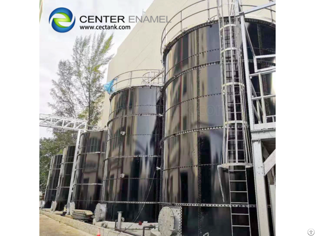 Potable Glass Coated Steel Water Storage Tanks With Aluminum Flat Roof