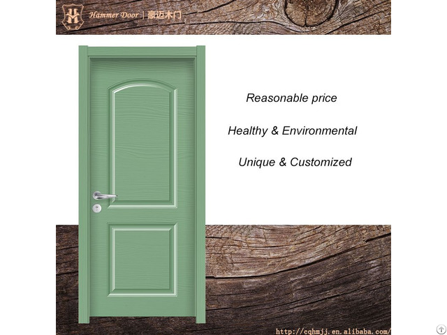 Green Composite Drawing Room Door With Pine Paint