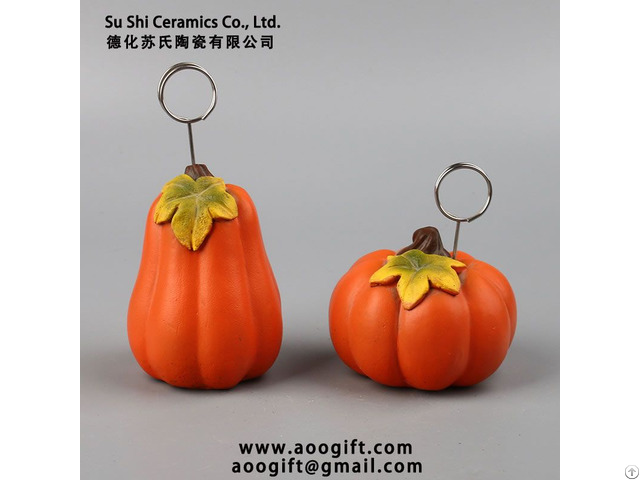 Holiday Gift Home Decoration Ornament Pumpkin Business Card Holder