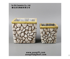 Artificial Stone Wall Style Daily Garden Decoration Cement Flower Pot