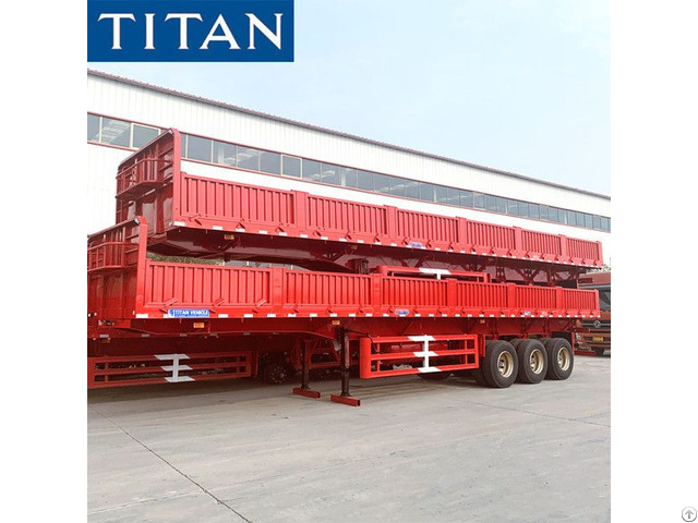 Tri Axle 60t Drop Side Trailer For Sale In Burkina Faso