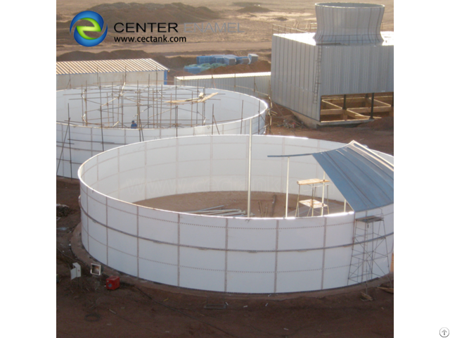 Glass Fused To Steel Bolted Waste Water Storage Tanks With Membrane Roof