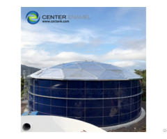 Large Glass Fused To Steel Tank With Enamel Roof Double Membrane In Bio Energy