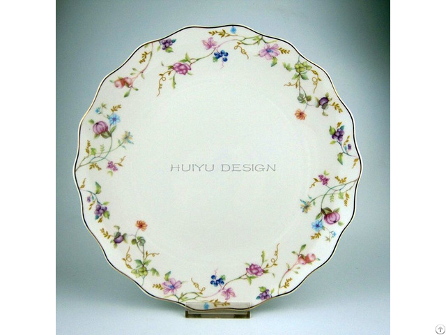 New Bone China Waved Rim Flower 20pcs Dinner Set