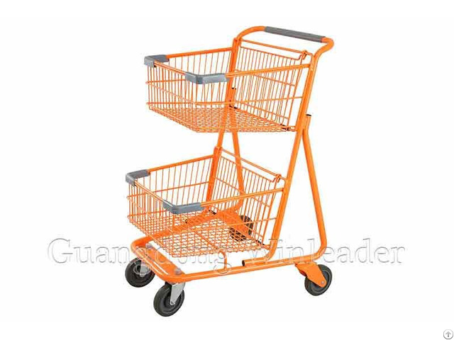 Yld Mt084 1f Two Basket Shopping Cart