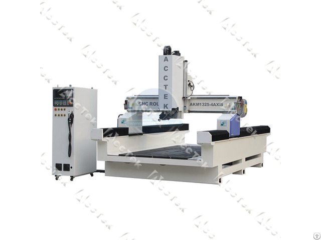 Jinan Akm1325 4a 4 Axis Atc Cnc Router Machine With 9 0kw Air Cooled Spindle