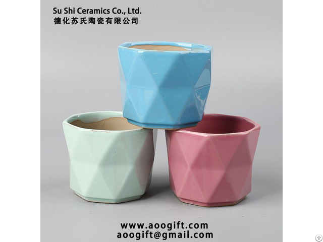 Simple Geometric Style Desktop Flower Pot