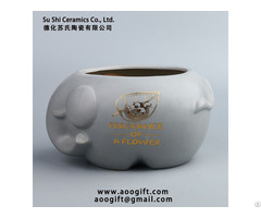 Ceramic Elephant Matte Light Luxury Style Flower Pot
