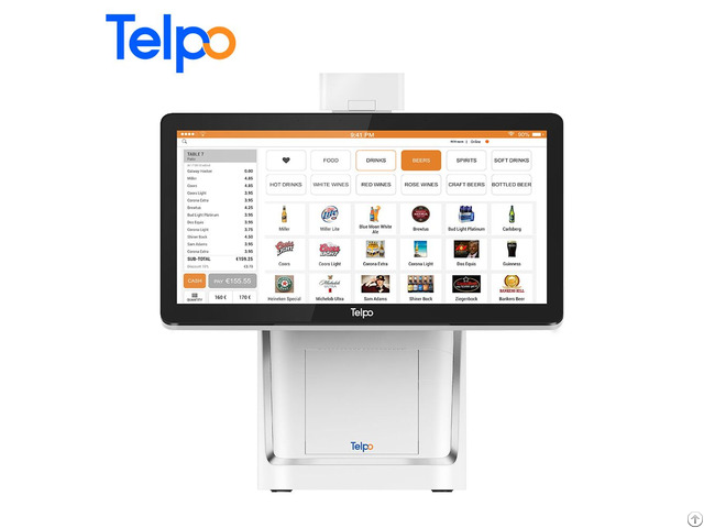 Telpo C1 Thermal Printer Touch Screen Pos System Cashier Machine For Restaurant