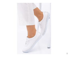 White Leather Casual Shoes
