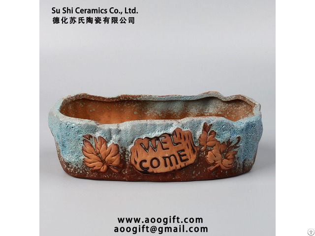 Country Style Flower Pot Stoneware Material China Supplier