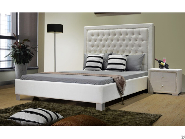 Upholstered Tufted Bed Frame