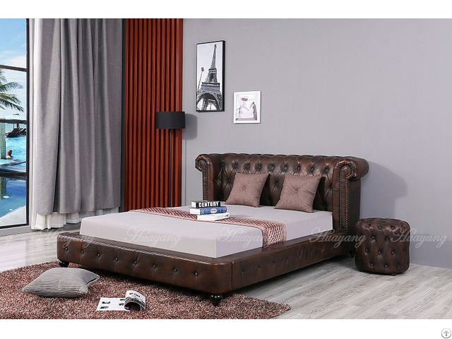 Luxury Royal Style Bed Pu Leather