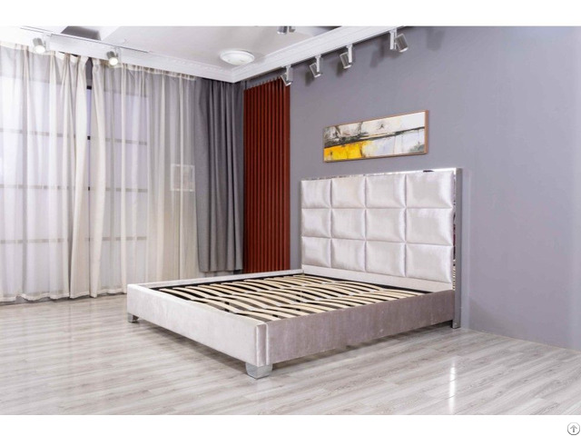 Linear Fabric Bed Frame Upholstery Square Panels