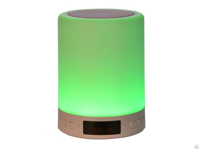 Touch Control Night Light Bluetooth Speaker With Led Screen And Smart Alarm Clock