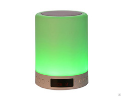 Touch Control Night Light Bluetooth Speaker With Led Screen And Smart Alarm Clock