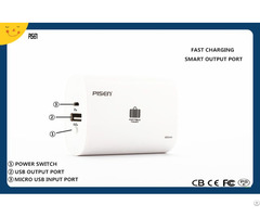Pisen Portable Power Bank 6600mah External Battery Charger Cb Ce Fcc Pse Certificate