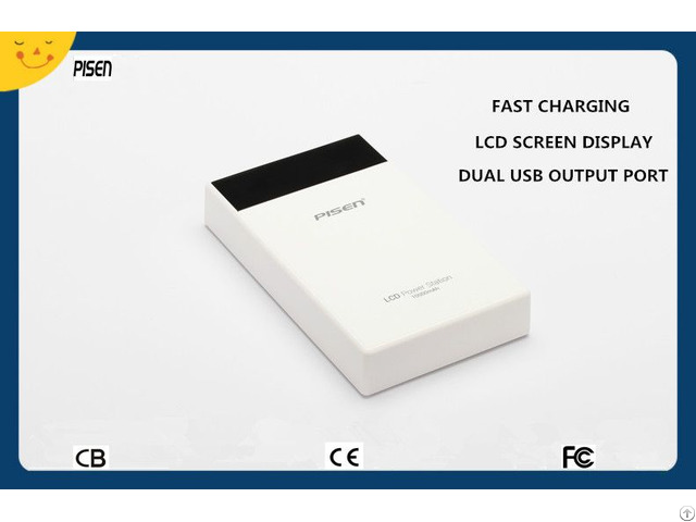 Cb Ce Fcc Certificate Dual Usb Pisen Power Bank 10000mah Lcd Screen Display For Mobile Phone