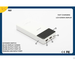 Dual Usb Pisen Power Bank 15000mah Lcd Screen Display External Battery Charger Ce Fcc Certificate