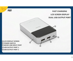 Dual Usb Fast Charging Portable Pisen Power Bank 10000mah Lcd Screen Display For Smartphone