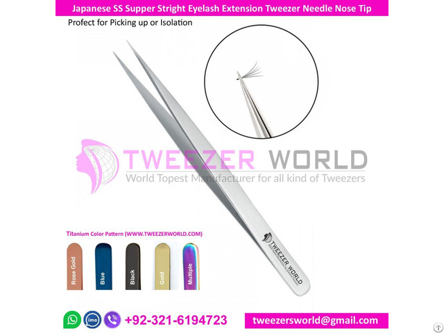 Eyelash Extensions Tweezers Super Straight Needle Nose Pointed