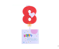 Wholesale Unique Love Heart Printed Birthday Numbers Candles 0 9 For Baby Children Adults
