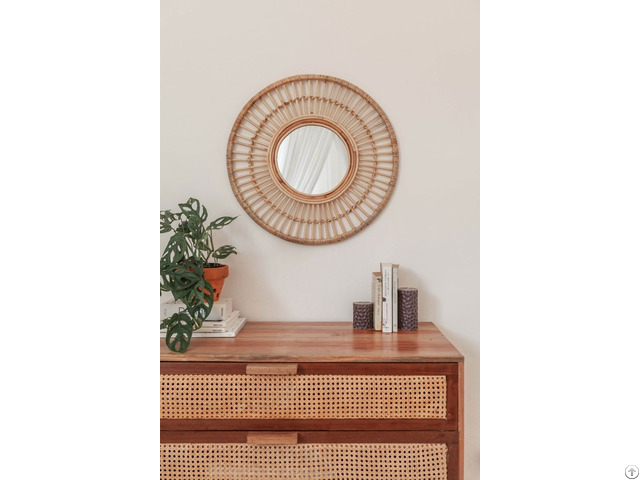 Viet Nam Handwoven Rattan Decor Mirror