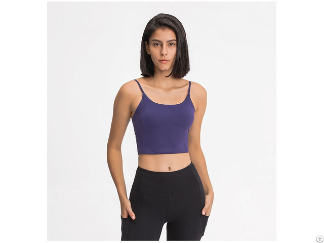 Womens Longline Yoga Bra Wirefree Padded Workout Fitness Running Crop Tank Tops