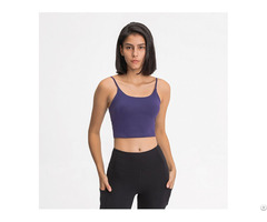 Womens Longline Yoga Bra Wirefree Padded Workout Fitness Running Crop Tank Tops