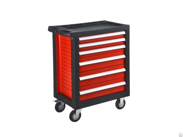 Popular 7 Drawers Rolling Tool Box Metal Chest Storage Cabinet On Wheels With Plastic Top For Garage