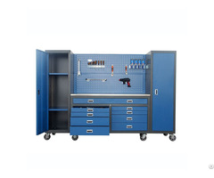 Metal Garage Workshop Storage Tool Cabinet Workbench With Casters