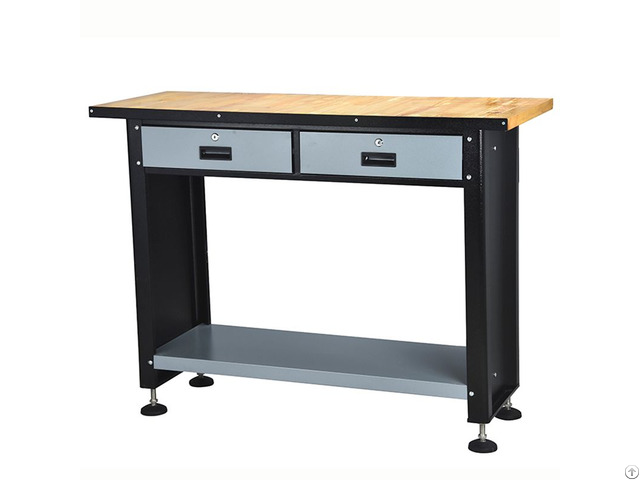 Hot Sale Workshop Garage Steel Worktable With Wood Top