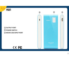 Pisen Multicolor Slim Power Bank 9600mah External Battery Charger Ce Fcc Certificate