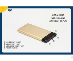 Led Slim Pisen Power Bank 10000mah Display For Mobile Phone Tablet Pc